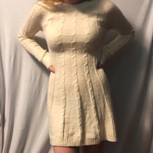 Cream sweater dress